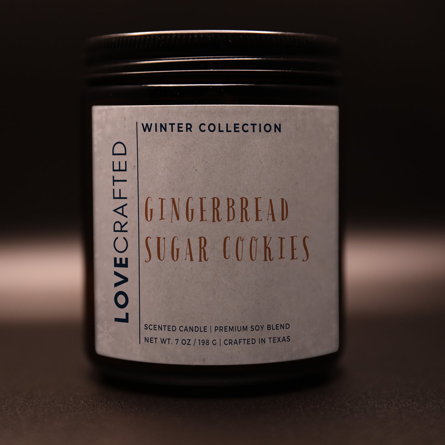 Gingerbread Sugar Cookies 7oz soy blend candle in amber jar